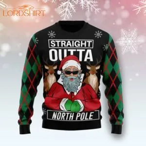 Santa Claus Straight Outta North Pole Ugly Christmas Sweater