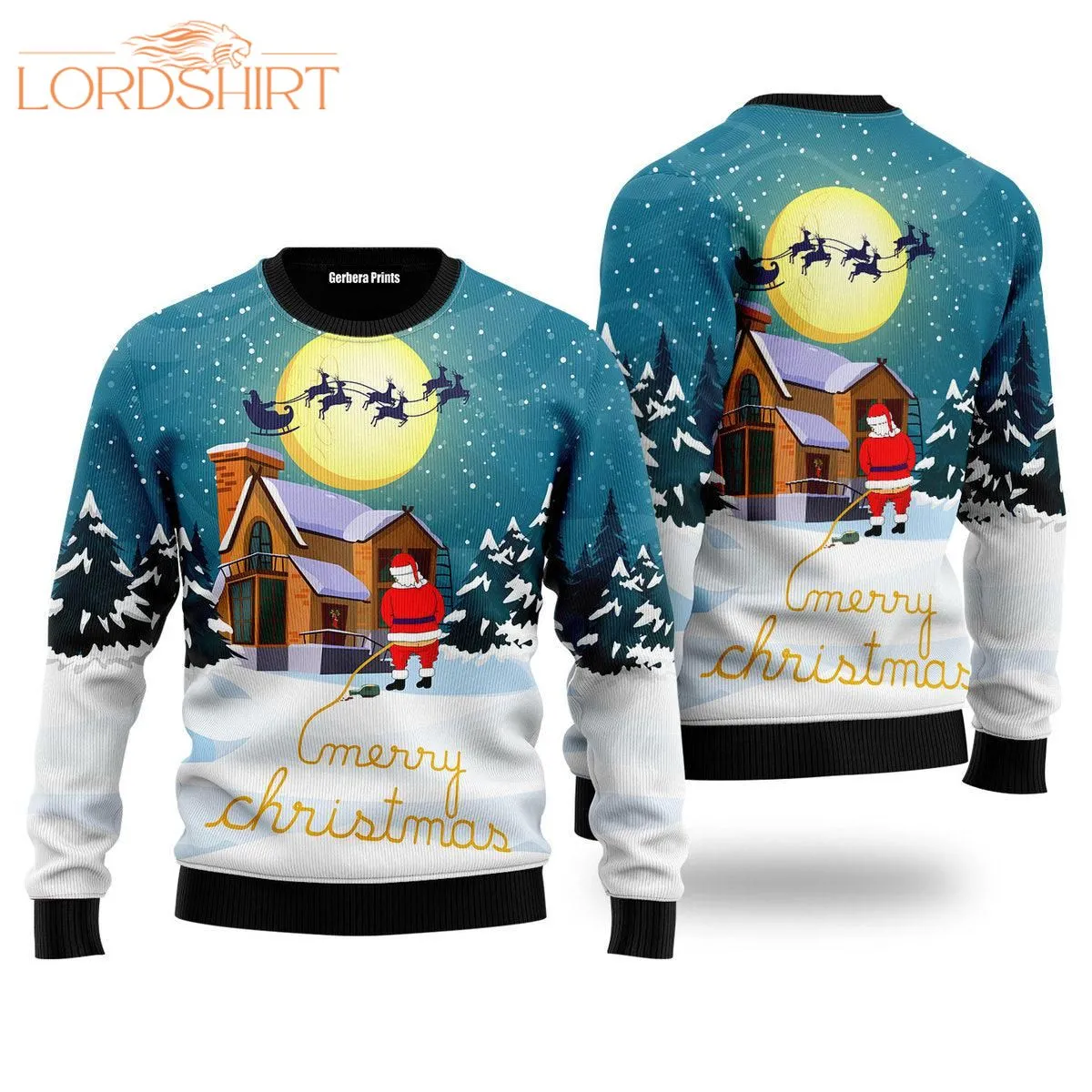 Santa Peeing Ugly Christmas Sweater