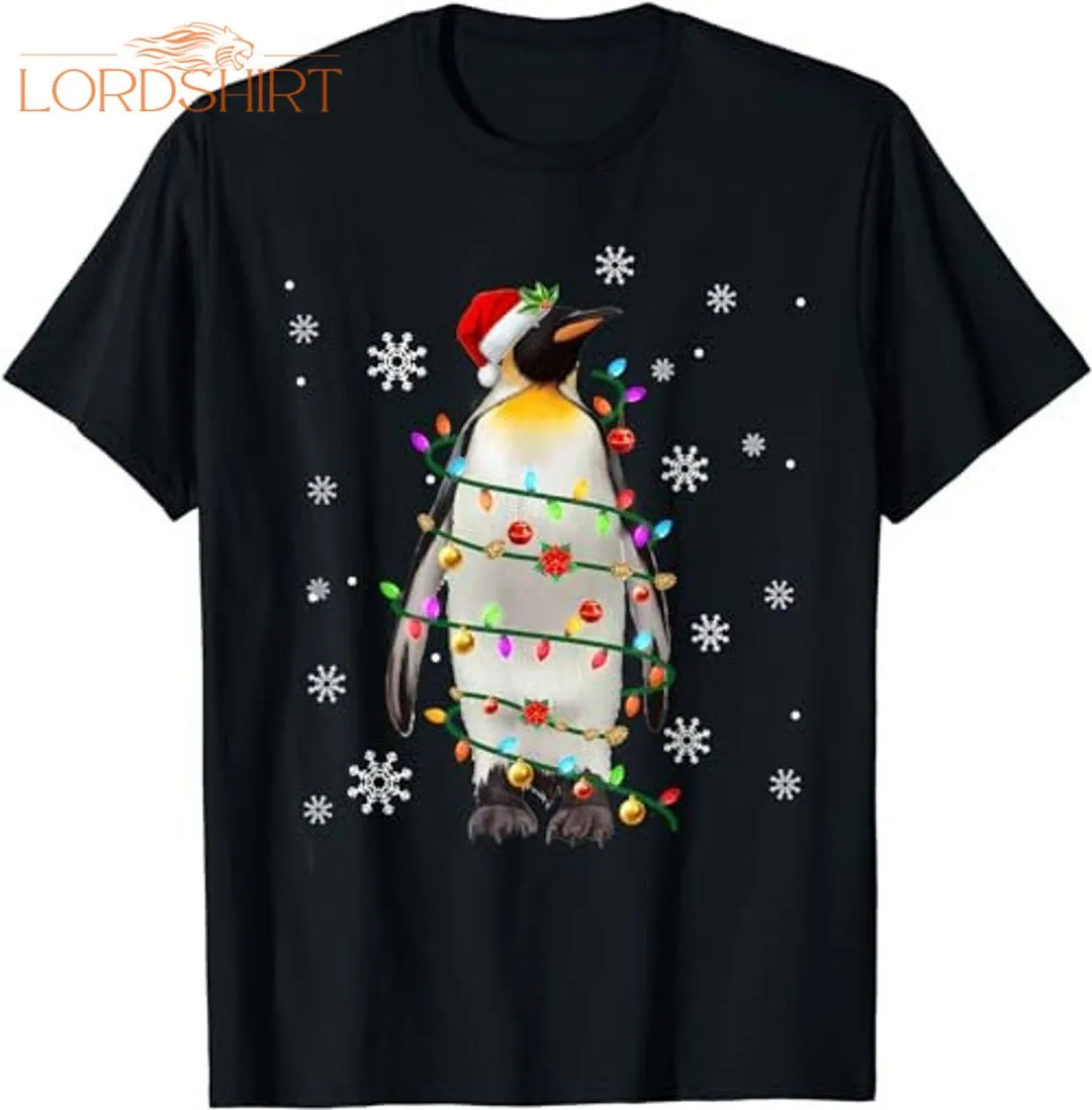 Santa Penguin Christmas Tree Light Pajama X-mas Matching