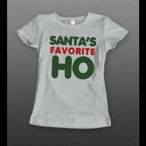 Santa's Favorite Ho Christmas Full Front Print Ladies Shirt