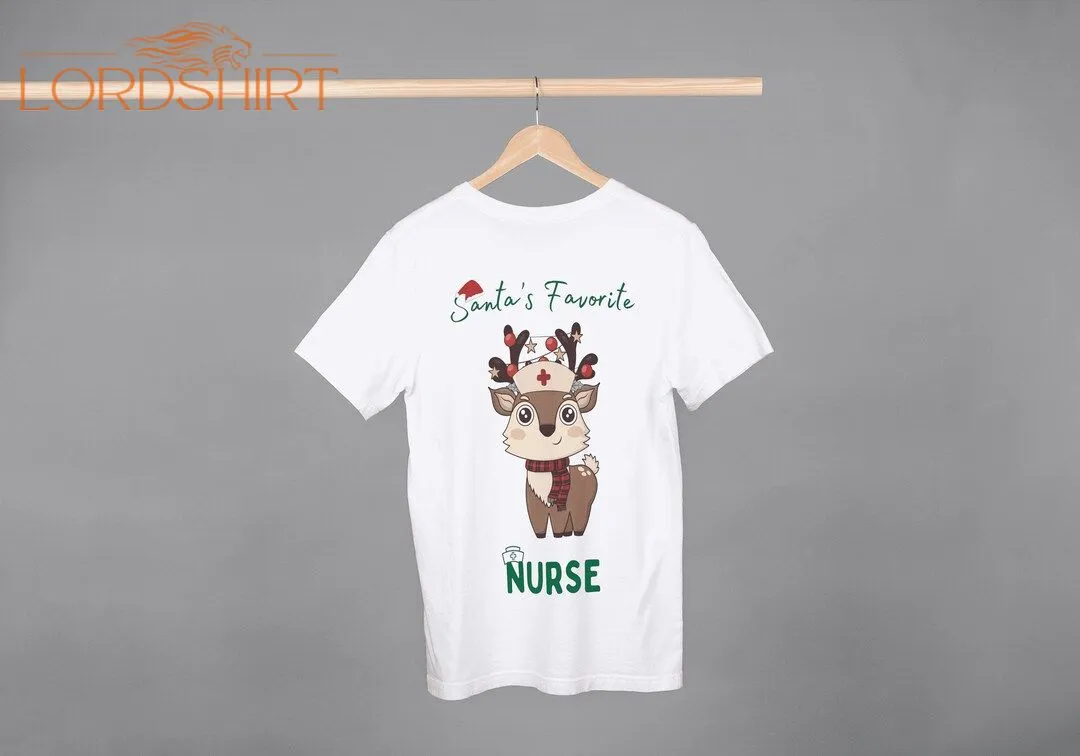 Santa's Favorite Nurse Shirt Christmas T-shirt For Nurse