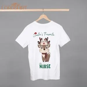Santa's Favorite Nurse Shirt Christmas T-shirt For Nurse