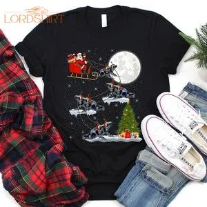 Santa Sleigh Poison Dart Frog Christmas T-shirt For Men Women