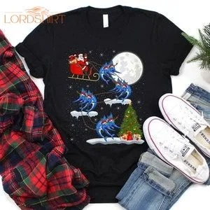 Santa Sleigh Swordfish Christmas T-shirt For Men Women Kids