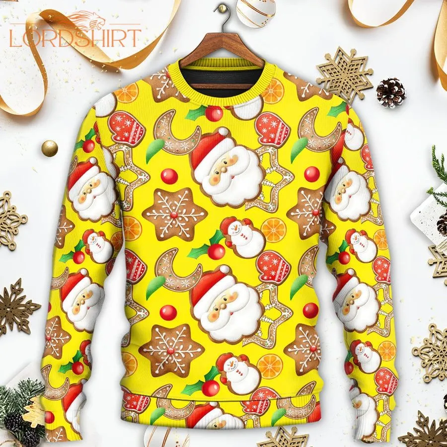 Santa Snowman Gingerbread And Sweets Ugly Christmas Sweater