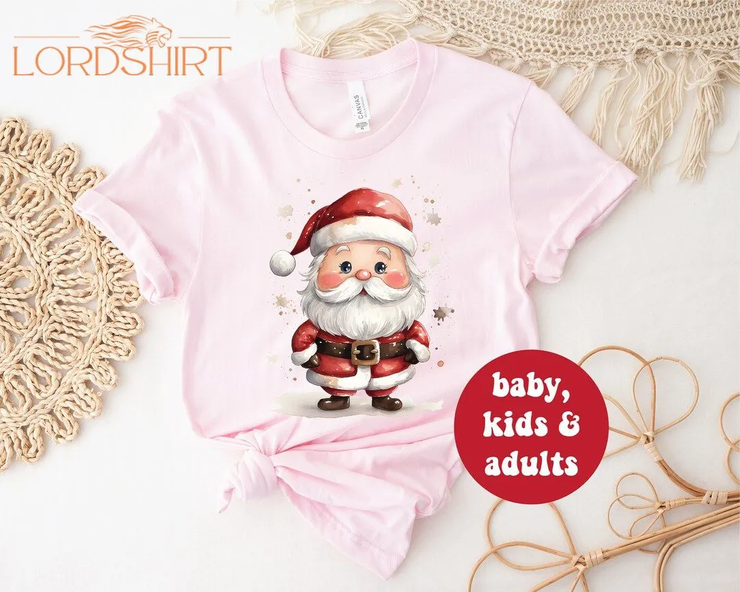 Santa T-shirt Cute Santa T-shirt Scandi Santa Claus