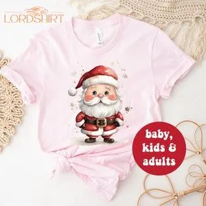 Santa T-shirt Cute Santa T-shirt Scandi Santa Claus