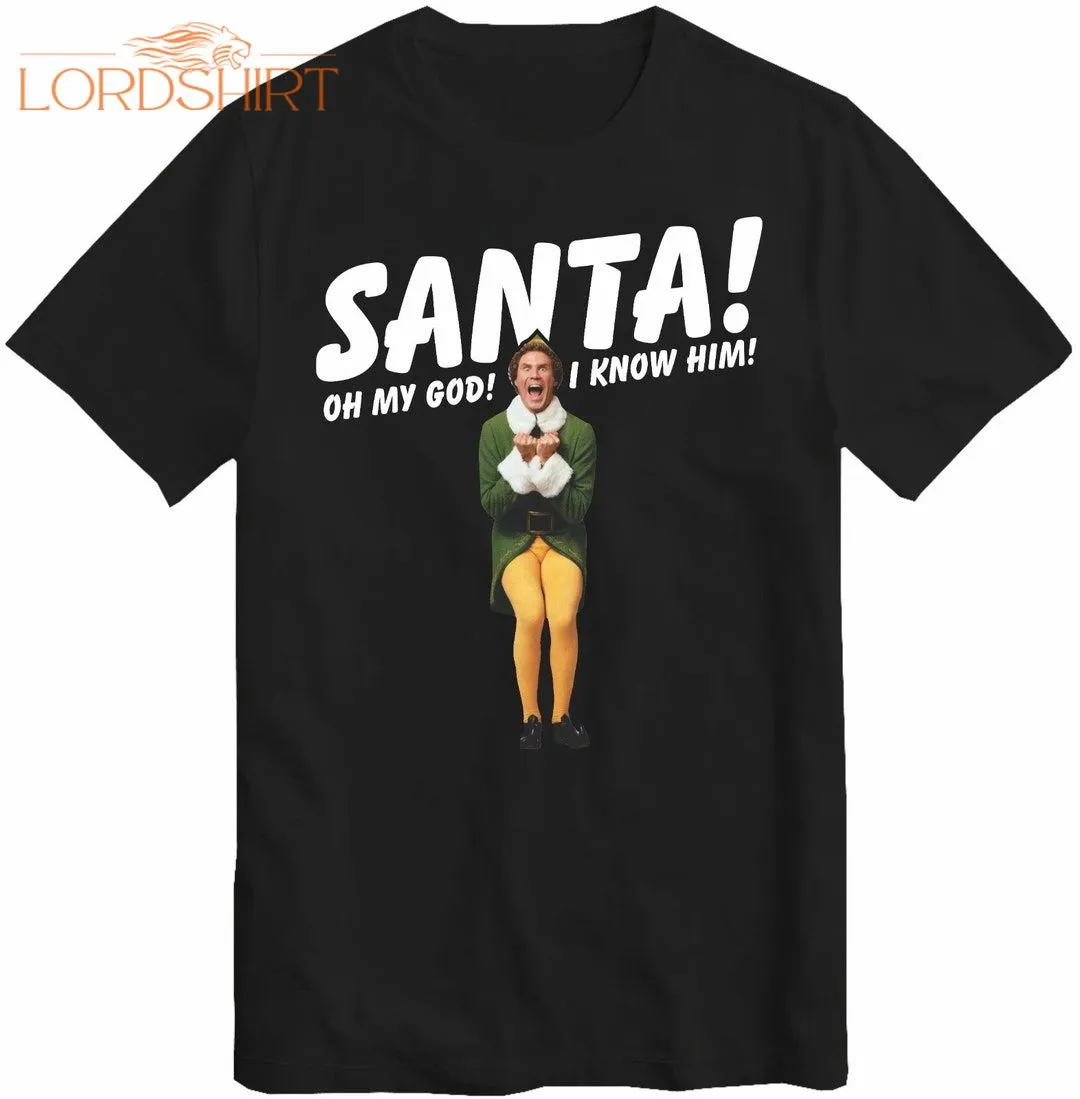 Santa T-shirt Funny Buddy The Elf Christmas Kids Mens Gift