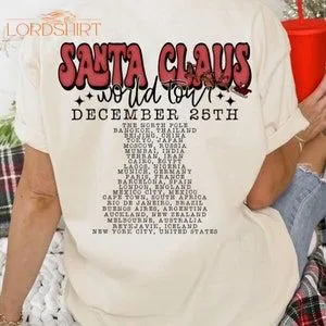 Santa Tour Comfort Colors Shirt Retro Christmas Tshirt