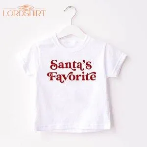 Santas Favorite Kids Christmas Shirt Toddler Girl Christmas