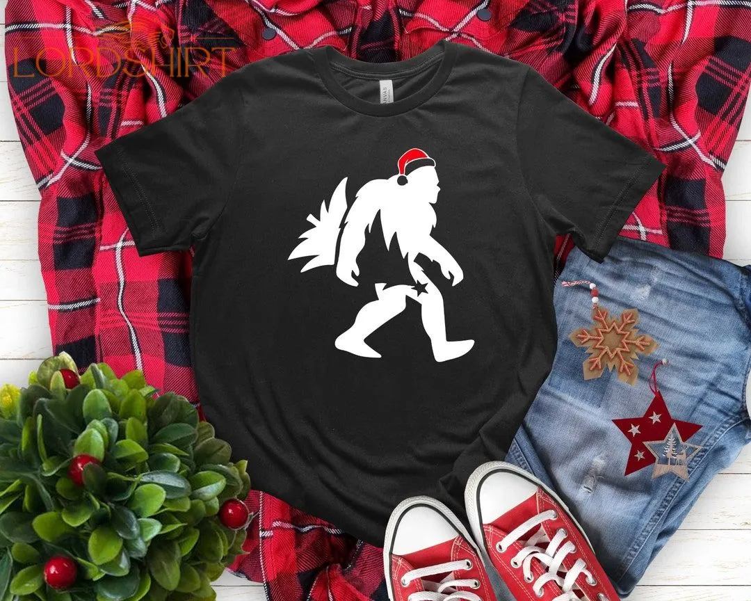 Sasquatch Christmas T-shirt Funny Christmas Shirts Bigfoot