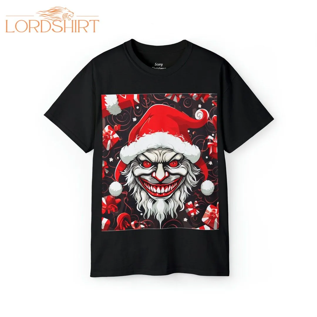 Scary Christmas Santa Unisex Ultra Cotton T Shirt Black