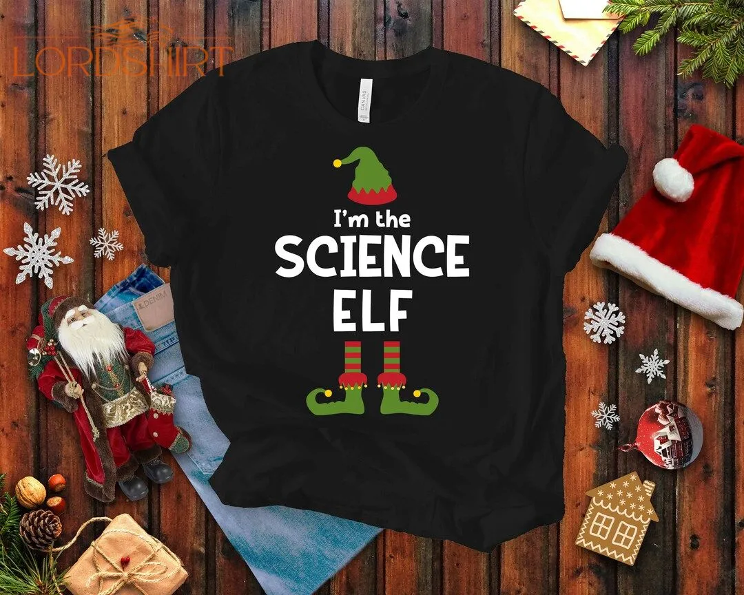 Science Elf Christmas T-shirt For Men And Women Scientist