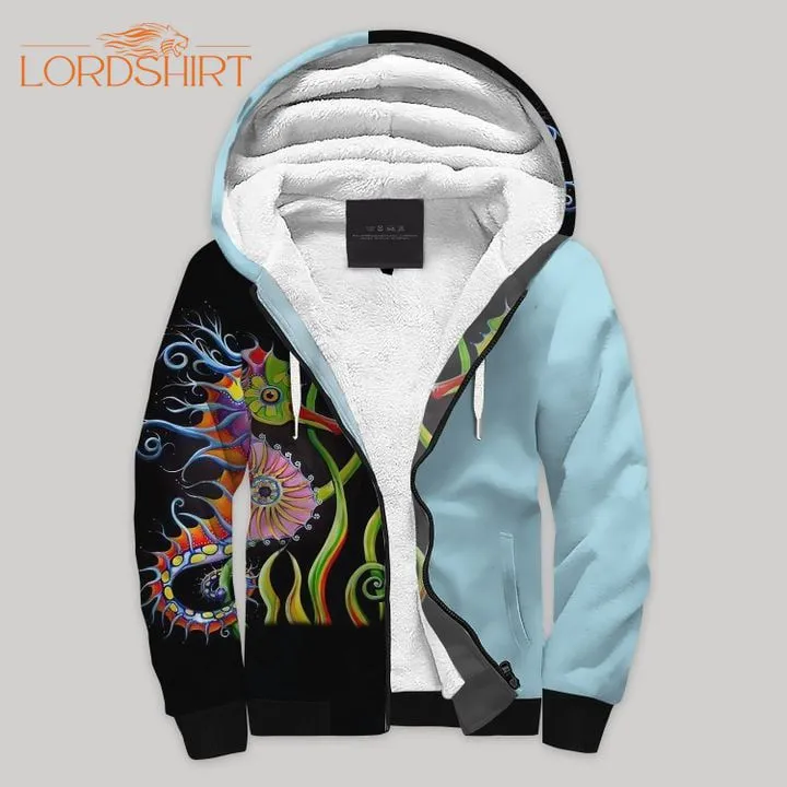 Seahorse Fleece Zip Hoodie All Over Print