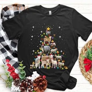 Sheep Christmas Tree T Shirt Christmas Sheep Shirt Christmas