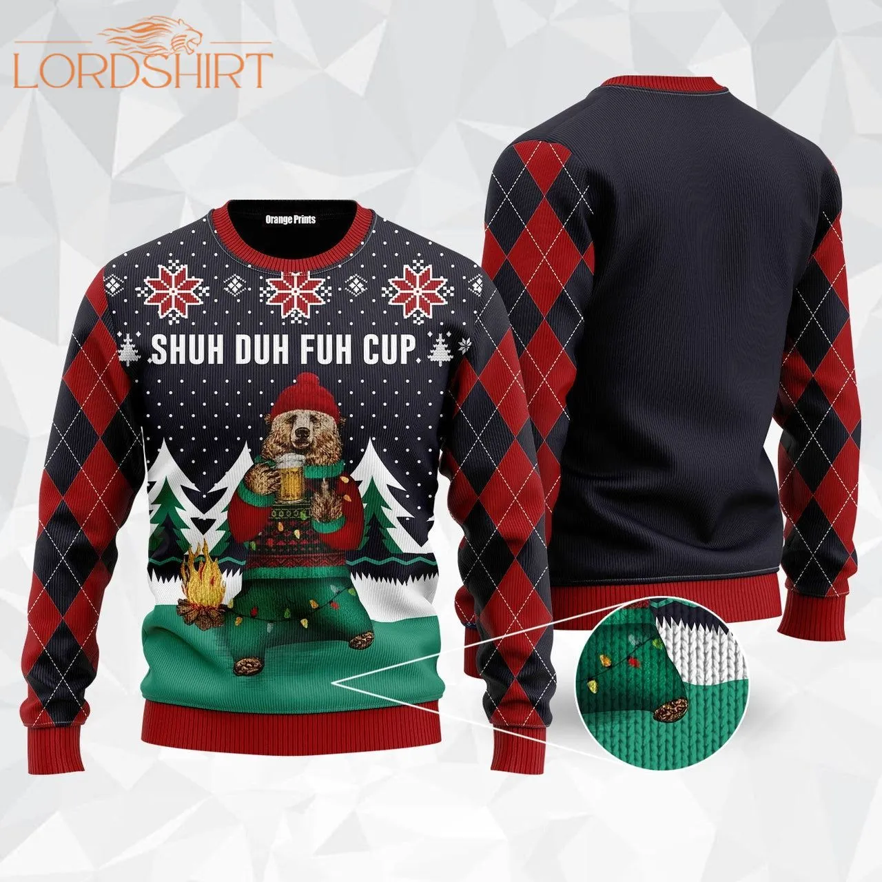 Shuh Duh Fuh Cup Beer Ugly Christmas Sweater