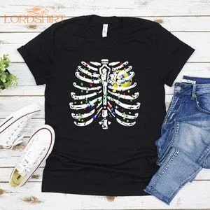 Skeleton Volleyball In Heart Costume Christmas T-shirt For Men