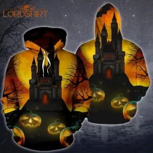 Skull Castle Pumpkin Halloween 3d All Over Print