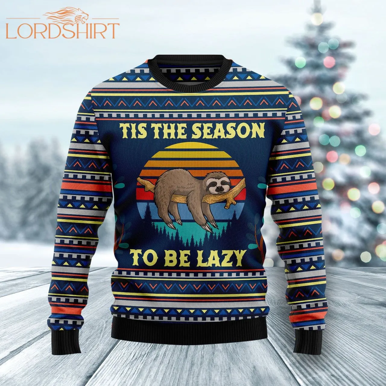 Sloth Tis The Season Ugly Christmas Sweater