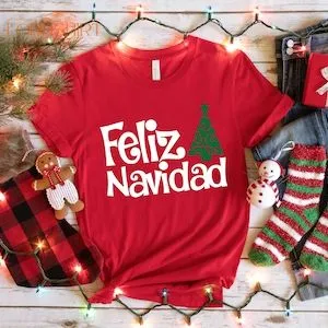 Spanish Merry Christmas Shirt Feliz Navidad Shirt Christmas