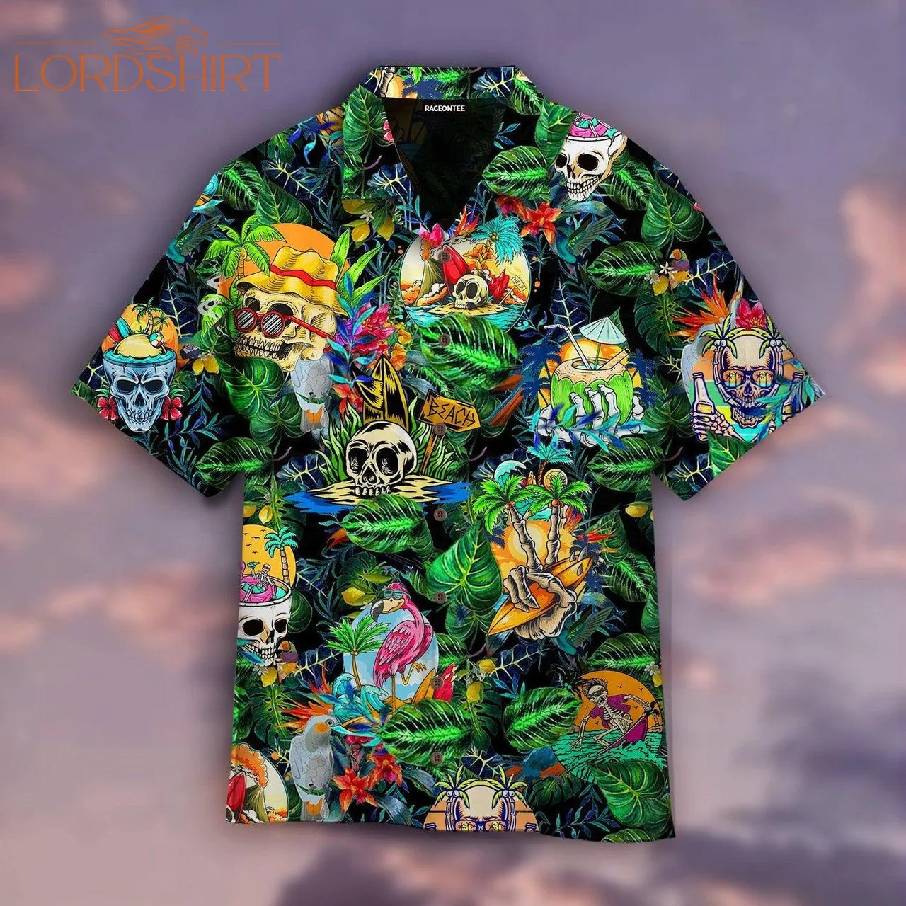 Summer Skeleton Skull Beach Party Halloween Hawaiian Shirt