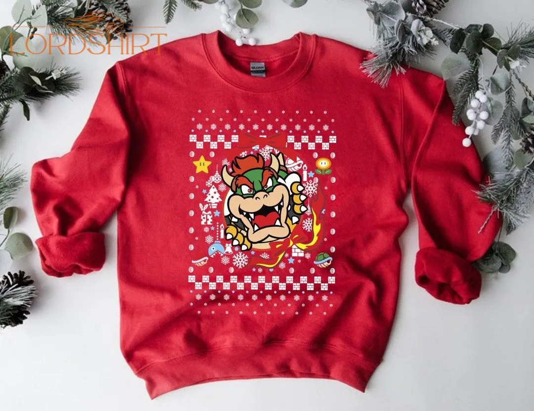 Super Mario Bowser Ugly Christmas Sweatshirt Mario Characters