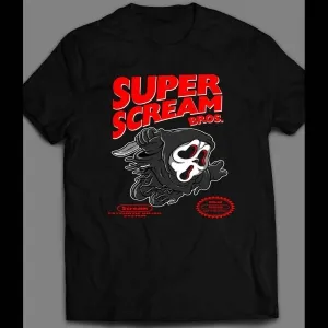 Super Scream Bros X Retro Video Game Parody Halloween Shirt