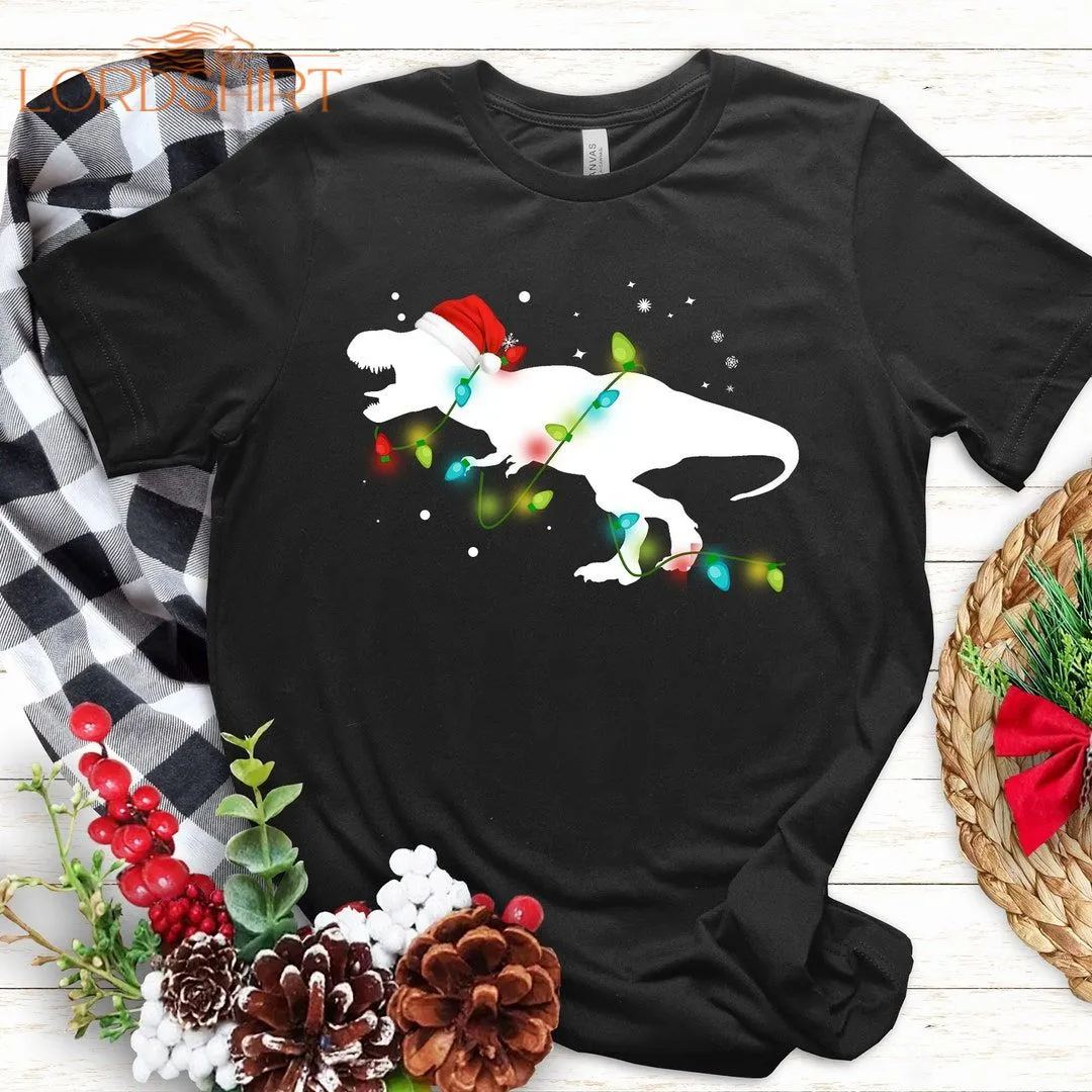 T Rex Dinosaur Christmas T Shirtdinosaur Christmas