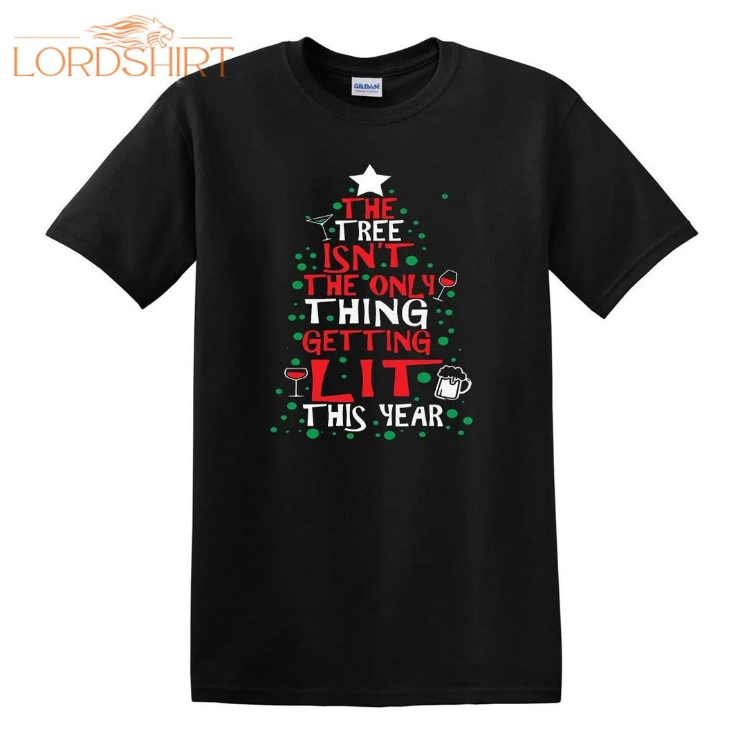 The Tree Isn't The Only Thing Christmas Black T-shirt Tree