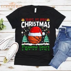 This Is My Christmas Pajama Shirt Basketball Christmas T-shirt