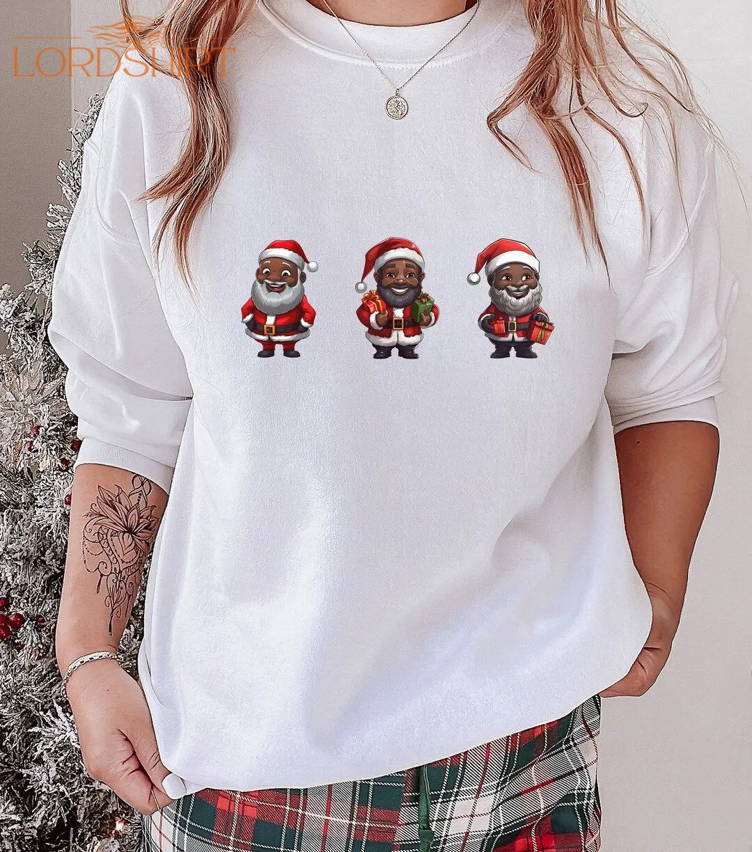 Three Black Santa Claus Shirt Black Santa Claus Tee African