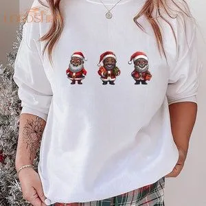 Three Black Santa Claus Shirt Black Santa Claus Tee African