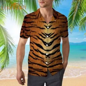 Tiger Costume Animal Cosplay Halloween Hawaiian Shirt
