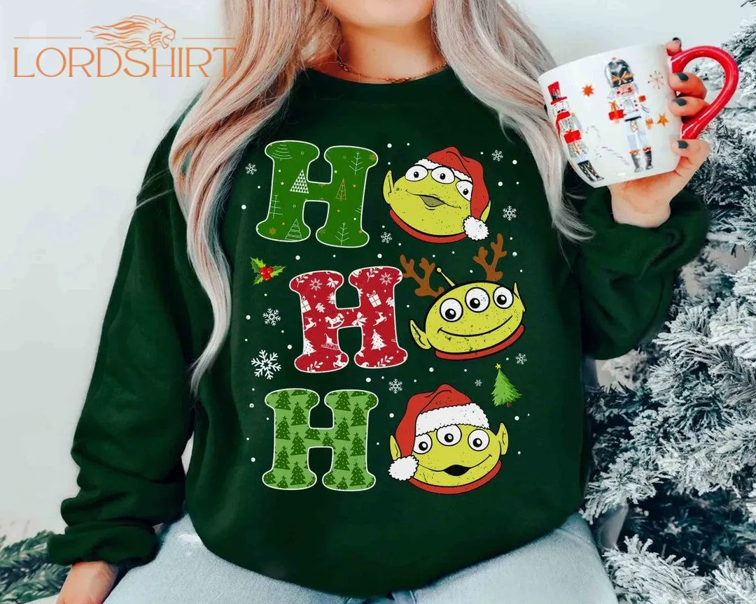 Toy Story Cute Santa Aliens HO HO HO Christmas Light T-shirt