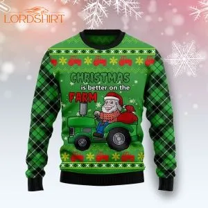 Tractor Santa Ugly Christmas Sweater