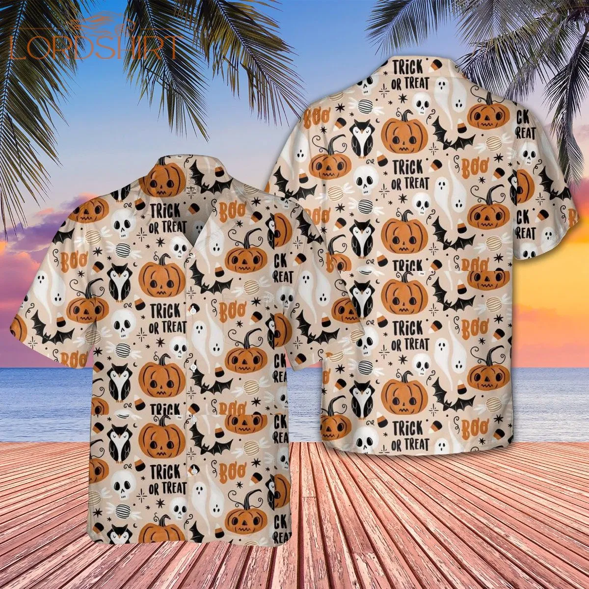 Treat Or Trick Halloween Pumpkin Hawaiian Shirt