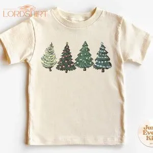 Tree Retro Kids Shirt Cute Christmas Toddler Tee Holiday