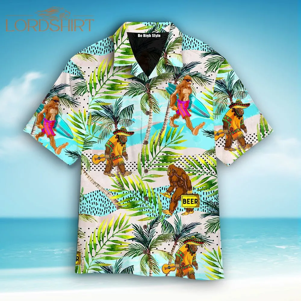 Tropical Bigfoot Summer Beer Hawaiian Shirt