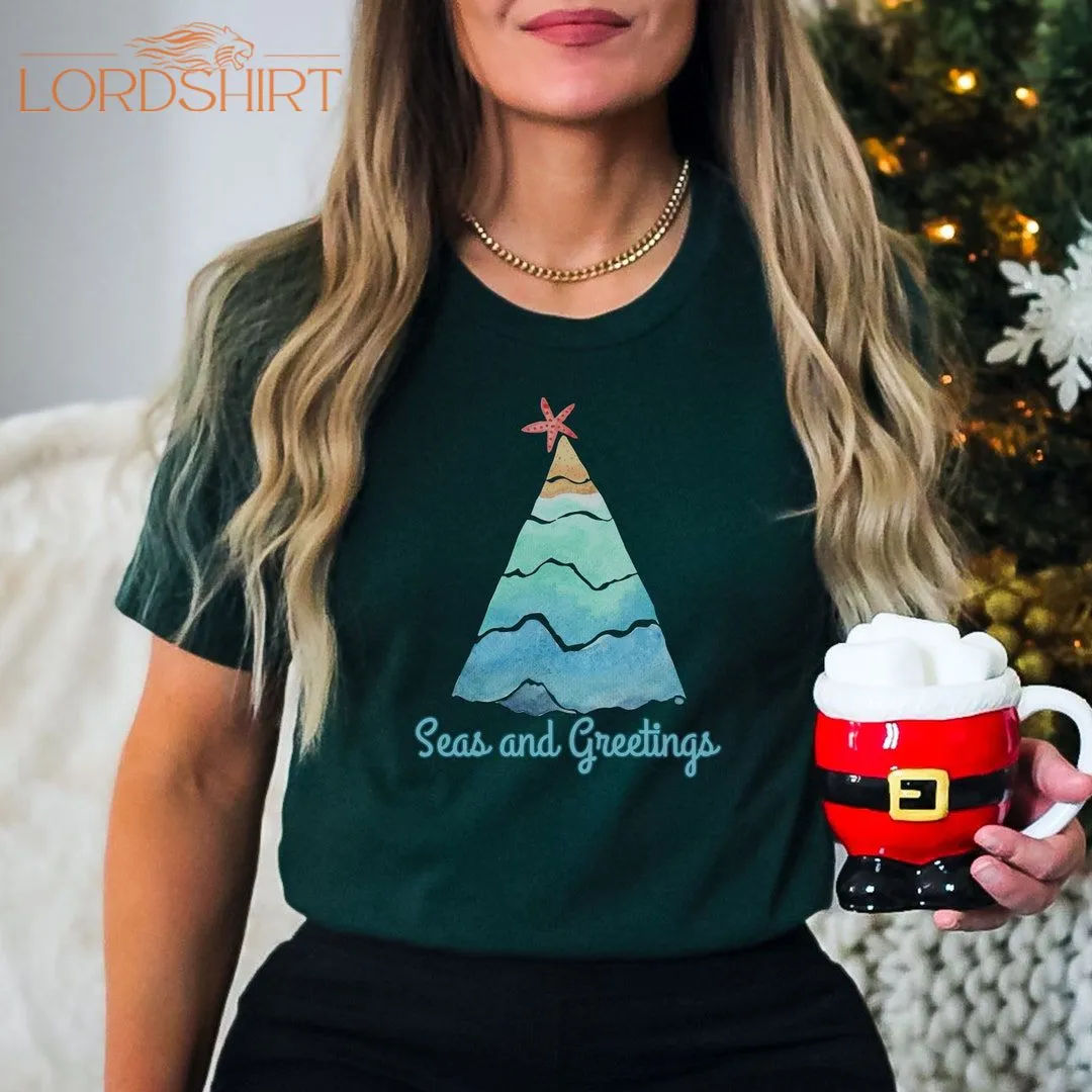 Tropical Christmas Tshirt For Christmas Holiday Beach