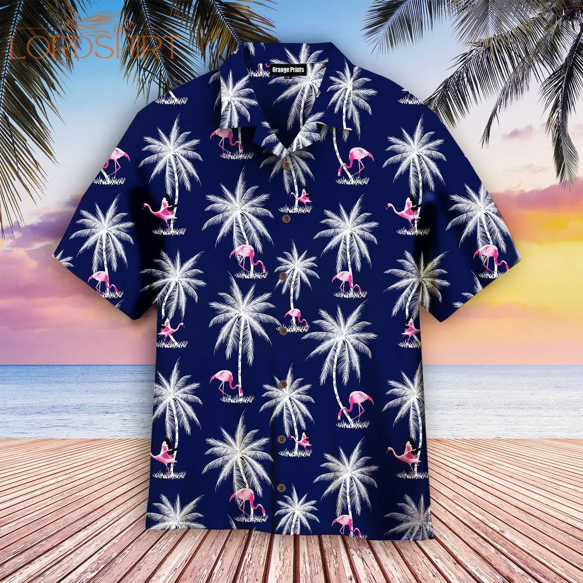 Tropical Flamingo And Palm Tree Hawaiian Shirt