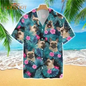 Tropical French Bulldog Hawaiian Shirt