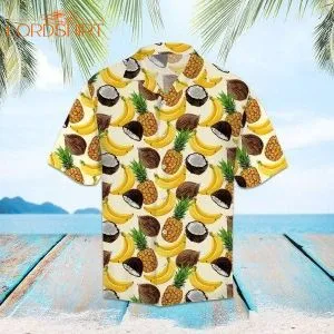 Tropical Fruits Pineapple Banana Aloha Hawaiian Shirt