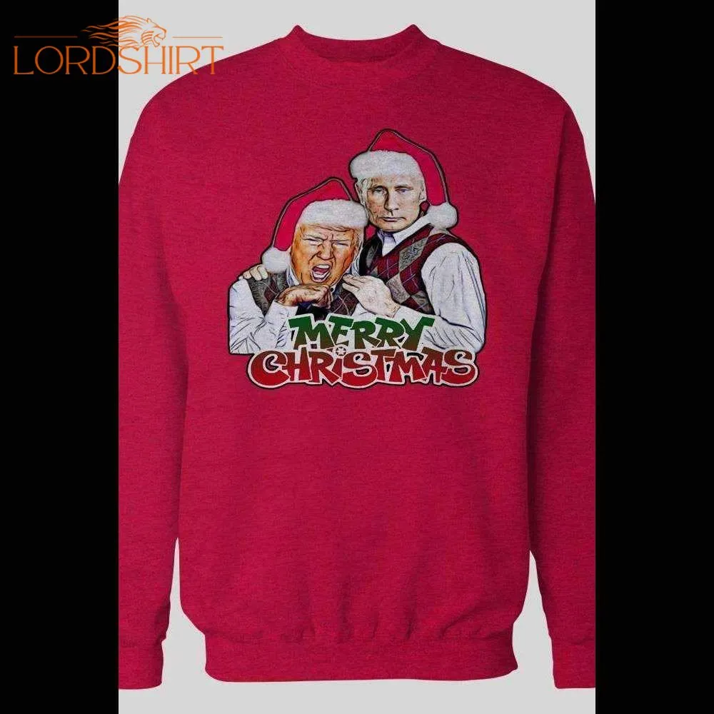 Trump And Putin Twins Parody Merry Christmas Sweatshirt