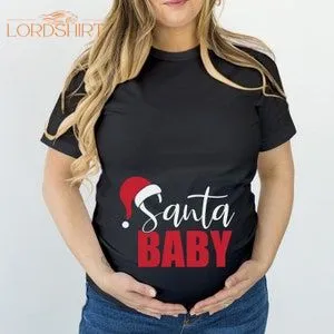 TSHIRT 5124 SANTA BABY Hat Maternity Pregnancy Christmas