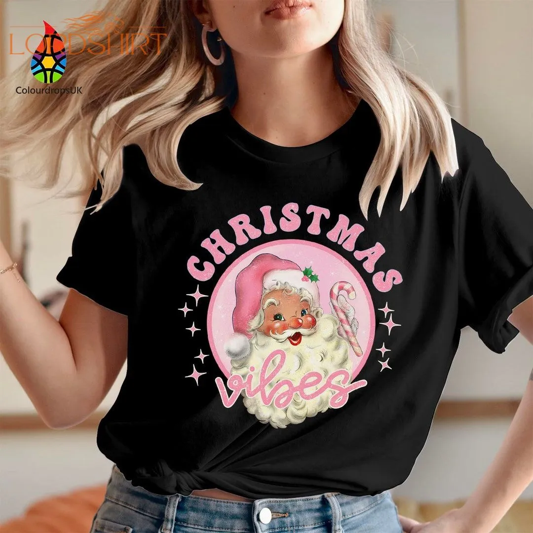 TSHIRT 5296 CHRISTMAS VIBES Joly Retro Santa Face Cute Elf