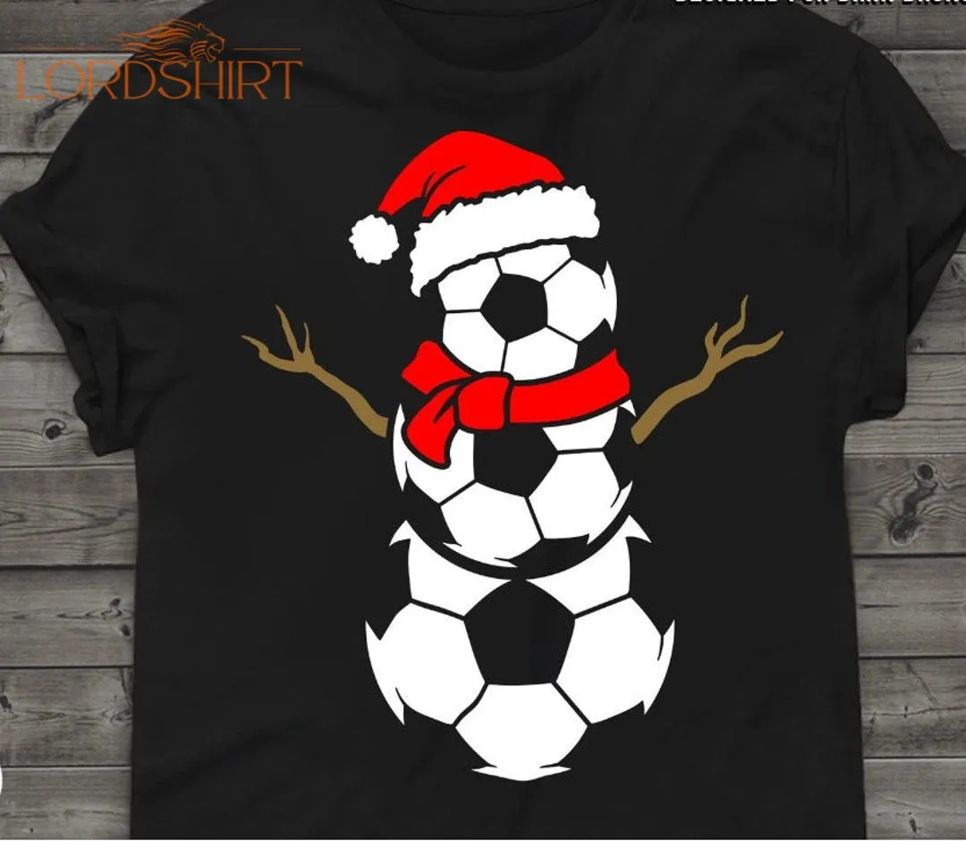 TSHIRT 5298 FOOTBALL SNOWMAN Santa Hat England Soccer Cute