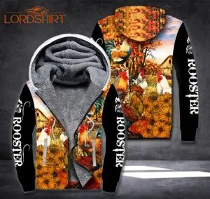 Turkey Rooster Fleece Zip Hoodie All Over Print