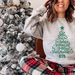 Ugly Bts Christmas T-shirt Kpop Xmas Sweatshirt Cozy BTS