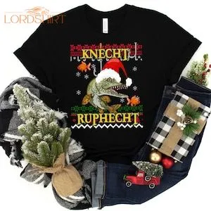 Ugly Christmas Shirt T-shirt Knecht Ruphecht Fishing Angler