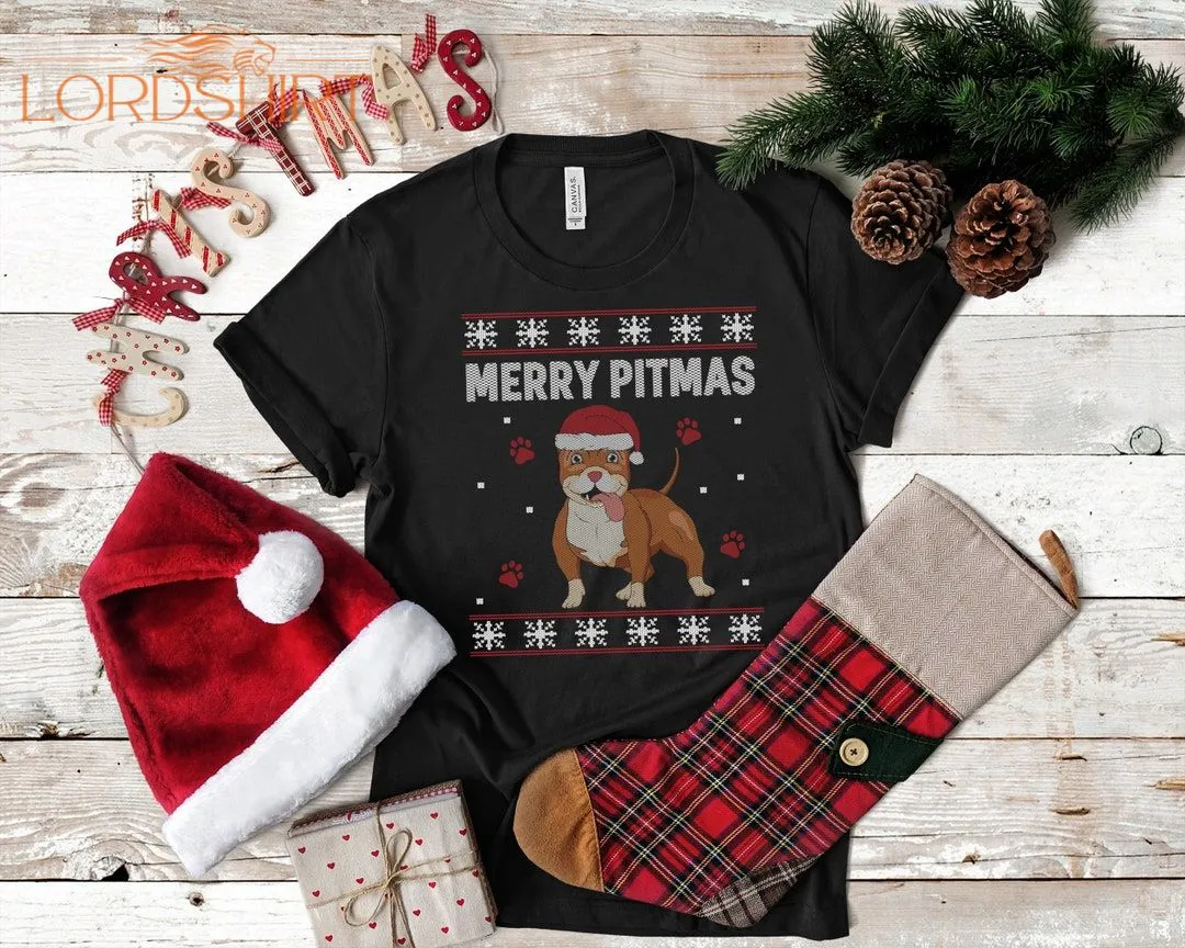 Ugly Pit Bull Christmas T-shirt Dog Funny Tank Top Hoodie